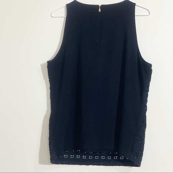 Lauren Ralph Lauren Black Eyelet Textured Tank - Picture 5 of 11